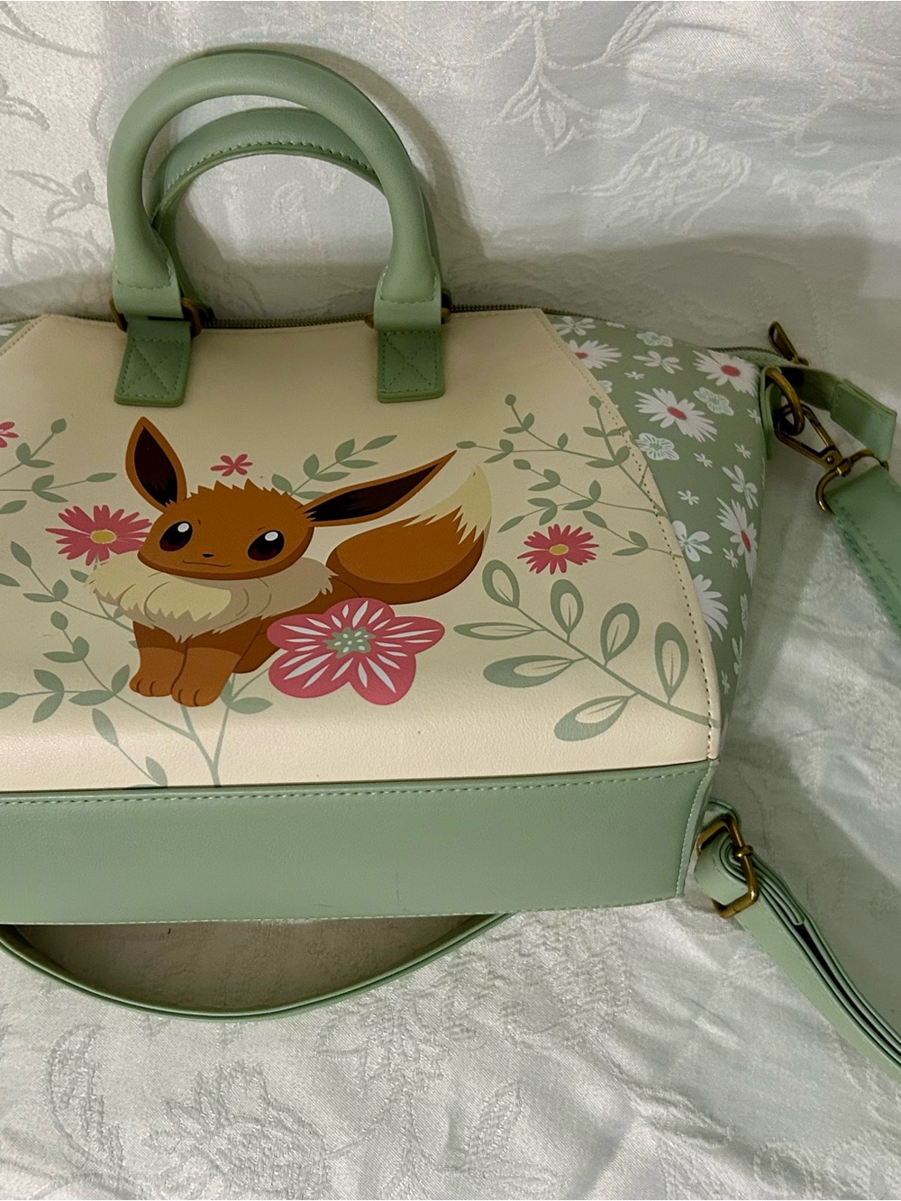 Pokemon Eevee Floral Satchel in Mint and Cream - Picture 9 of 15